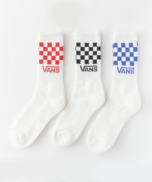 VANS（バンズ）の「VANS/ヴァンズ Classic Check Crew クラシックチェック クルーソックス クルー丈 3足セット 3足組 ストリート スケーター カジュアル メンズ 2026年 夏 夏服（ソックス/靴下・メンズ・マルチ・6h）」の2枚目の写真