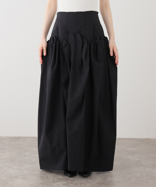 CITYSHOP（シティーショップ）の「MARGE COTTON CORSET DETAIL GATHERED SKIRT 1012-0105-033：スカート（スカート・レディース・ブラック・36/34）」の4枚目の写真