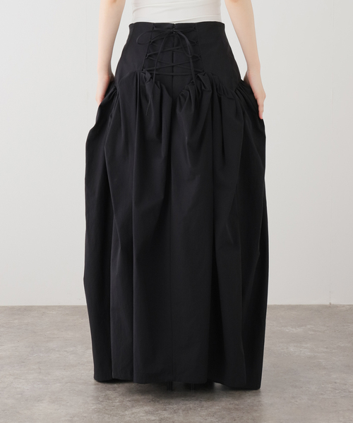 CITYSHOP（シティーショップ）の「MARGE COTTON CORSET DETAIL GATHERED SKIRT 1012-0105-033：スカート（スカート・レディース・ブラック・36/34）」の6枚目の写真