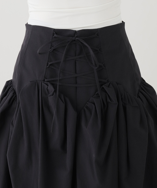 CITYSHOP（シティーショップ）の「MARGE COTTON CORSET DETAIL GATHERED SKIRT 1012-0105-033：スカート（スカート・レディース・ブラック・36/34）」の7枚目の写真