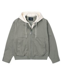 ADHOC（アドホック）の「男性切替フラップフードデタッチャブルフラップポケットジャンパー (LT-KHAKI) (HA1UJ01-62)（ブルゾン）」