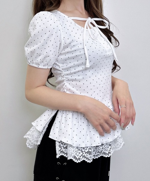 INGNI(イング)の「ヘンリーネックペプラムリブ/トップス(Tシャツ/カットソー・レディース・ホワイト系その他/ブラック系その他4・M)」の9枚目の写真