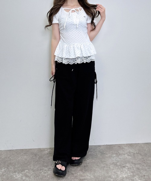 INGNI(イング)の「ヘンリーネックペプラムリブ/トップス(Tシャツ/カットソー・レディース・ホワイト系その他/ブラック系その他4・M)」の11枚目の写真