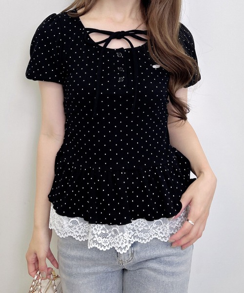 INGNI(イング)の「ヘンリーネックペプラムリブ/トップス(Tシャツ/カットソー・レディース・ホワイト系その他/ブラック系その他4・M)」の13枚目の写真
