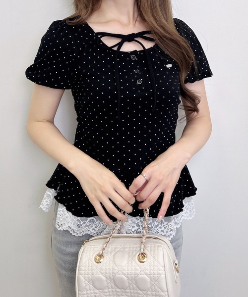 INGNI(イング)の「ヘンリーネックペプラムリブ/トップス(Tシャツ/カットソー・レディース・ホワイト系その他/ブラック系その他4・M)」の14枚目の写真