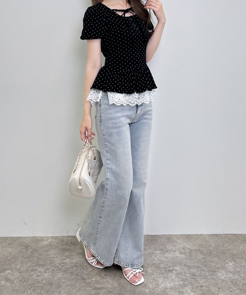 INGNI(イング)の「ヘンリーネックペプラムリブ/トップス(Tシャツ/カットソー・レディース・ホワイト系その他/ブラック系その他4・M)」の17枚目の写真
