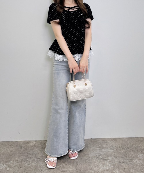 INGNI(イング)の「ヘンリーネックペプラムリブ/トップス(Tシャツ/カットソー・レディース・ホワイト系その他/ブラック系その他4・M)」の18枚目の写真