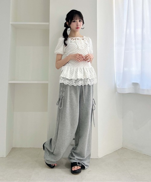 INGNI(イング)の「ヘンリーネックペプラムリブ/トップス(Tシャツ/カットソー・レディース・ホワイト系その他/ブラック系その他4・M)」の5枚目の写真