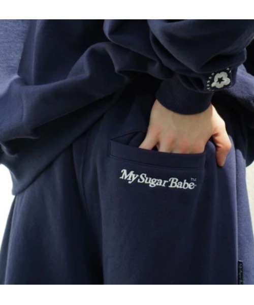 My sugar Babe（マイシュガーベイブ）の「2way Tuck Sweat pants（スウェットパンツ・メンズ・チャコール/レッド・LARGE/MEDIUM）」の8枚目の写真