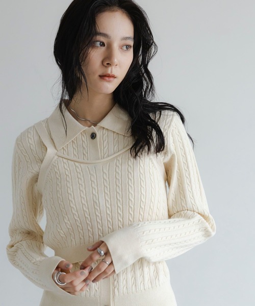 LOWRYS FARM(ローリーズファーム)の「ホソケーブルニットビスチェ 824183(その他トップス・レディース・ブラック/ホワイト/レッド/グレー・FREE)」の7枚目の写真