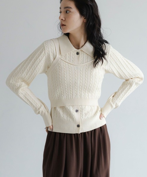 LOWRYS FARM(ローリーズファーム)の「ホソケーブルニットビスチェ 824183(その他トップス・レディース・ブラック/ホワイト/レッド/グレー・FREE)」の8枚目の写真