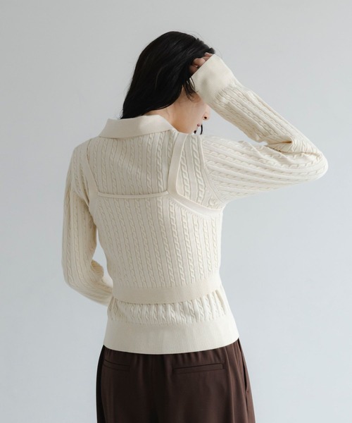 LOWRYS FARM(ローリーズファーム)の「ホソケーブルニットビスチェ 824183(その他トップス・レディース・ブラック/ホワイト/レッド/グレー・FREE)」の9枚目の写真