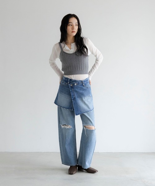 LOWRYS FARM(ローリーズファーム)の「ホソケーブルニットビスチェ 824183(その他トップス・レディース・ブラック/ホワイト/レッド/グレー・FREE)」の10枚目の写真