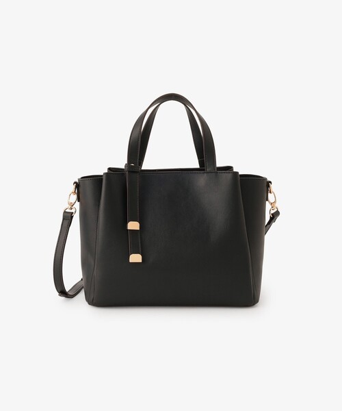 Afternoon Tea(アフタヌーンティー)の「【軽量 2WAY】合皮ミニトートバッグ(トートバッグ・レディース・ブラック・ONE SIZE)」の2枚目の写真