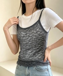 総レースシアーキャミソールレイヤード夏服