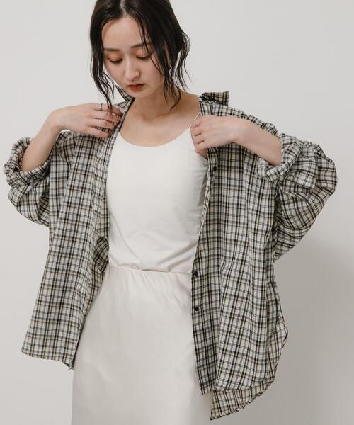 SENSE OF PLACE by URBAN RESEARCH(センスオブプレイスバイアーバンリサーチ)の「『接触冷感』UVケアチェックルーズシャツ(シャツ/ブラウス・レディース・ホワイト系その他/ブルー系その他/ブラック系その他・ONE)」の14枚目の写真