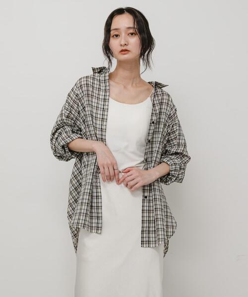 SENSE OF PLACE by URBAN RESEARCH(センスオブプレイスバイアーバンリサーチ)の「『接触冷感』UVケアチェックルーズシャツ(シャツ/ブラウス・レディース・ホワイト系その他/ブルー系その他/ブラック系その他・ONE)」の16枚目の写真