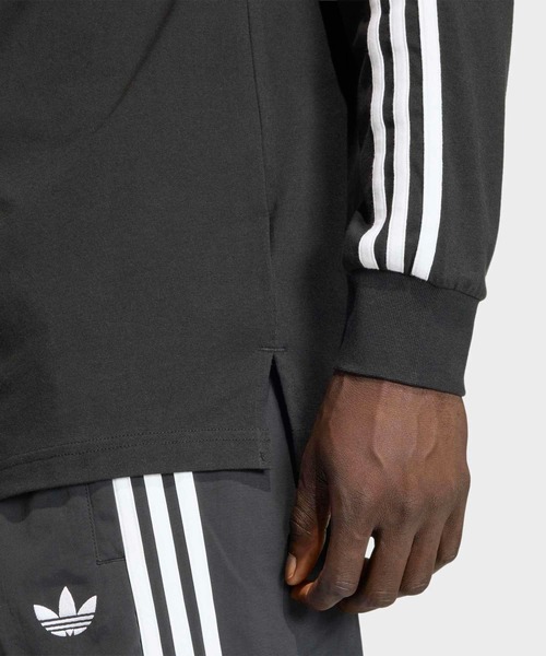 adidas(アディダス)の「スリーストライプス ラグビー 長袖ポロ / アディダスオリジナルス adidas Originals(ポロシャツ・メンズ・ブラック・LARGE/MEDIUM/3XL/XX-LARGE/SMALL/X-LARGE/X-SMALL)」の4枚目の写真