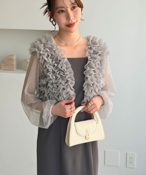GeeRA（ジーラ）の「【2点セット】フリルボレロ＆キャミドレス（ドレス・レディース・グレー/アイボリー・X-LARGE/LARGE/MEDIUM）」の19枚目の写真
