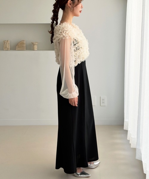 GeeRA（ジーラ）の「【2点セット】フリルボレロ＆キャミドレス（ドレス・レディース・グレー/アイボリー・X-LARGE/LARGE/MEDIUM）」の6枚目の写真