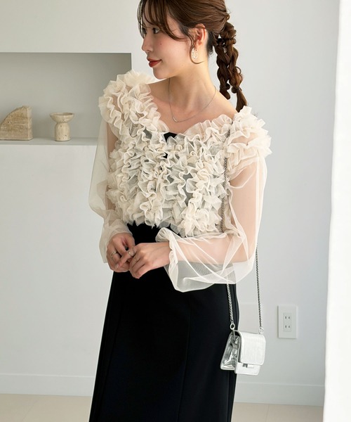 GeeRA（ジーラ）の「【2点セット】フリルボレロ＆キャミドレス（ドレス・レディース・グレー/アイボリー・X-LARGE/LARGE/MEDIUM）」の10枚目の写真