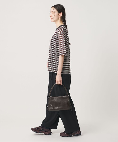 BEAUTY&YOUTH UNITED ARROWS（ビューティーアンドユースユナイテッドアローズ）の「コットンポリエステル シアーボーダー Tシャツ（Tシャツ/カットソー・レディース・オフホワイト/ダークブラウン/ライラック・FREE）」の9枚目の写真