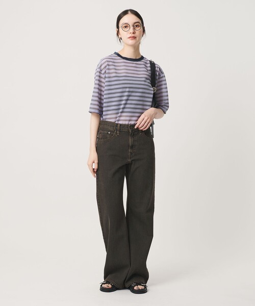 BEAUTY&YOUTH UNITED ARROWS（ビューティーアンドユースユナイテッドアローズ）の「コットンポリエステル シアーボーダー Tシャツ（Tシャツ/カットソー・レディース・オフホワイト/ダークブラウン/ライラック・FREE）」の12枚目の写真