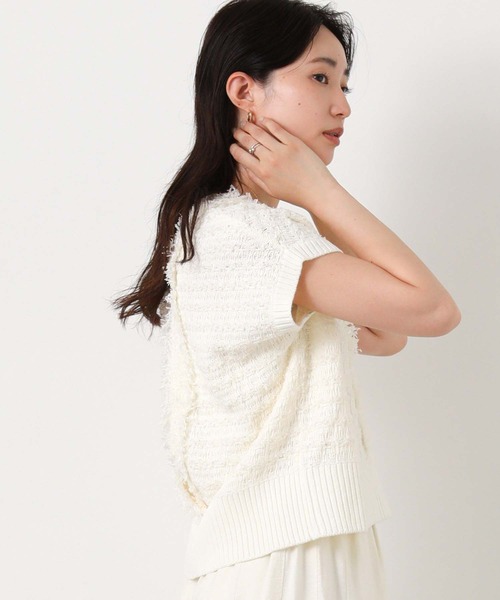 Gready Brilliant(グレディブリリアン)の「フリンジジャガードベスト(ニット/セーター・レディース・ブラック/アイボリー/ワイン・38)」の19枚目の写真