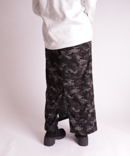 Vini(ヴィニ)の「【Vini 】カモフラ 迷彩 タイトロングスカート(スカート・レディース・グレー/カーキ・MEDIUM/SMALL/LARGE)」の15枚目の写真