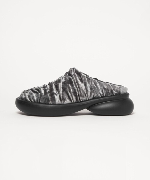 SY UNITED ARROWS(シーユナイテッドアローズ)の「<SY>ギャザースリッポン フラット50(スリッポン・レディース・ライトグレー/ライム/ブラック・22.5cm/23.5cm/24.5cm)」の1枚目の写真