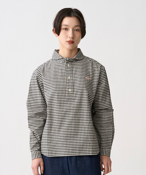 DANTON(ダントン)の「Women's Oxford Round Collar Pullover Shirt Pattern(シャツ/ブラウス・レディース・ブラック系その他/ブルー系その他5・34/36/38)」の1枚目の写真