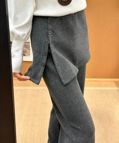 ampm（エーエムピーエム）の「スカートレイヤードワイドパンツ（その他パンツ・レディース・グレー/ブラック・S/M）」の15枚目の写真