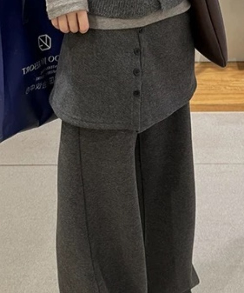 ampm（エーエムピーエム）の「スカートレイヤードワイドパンツ（その他パンツ・レディース・グレー/ブラック・S/M）」の22枚目の写真