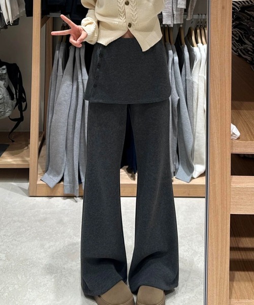 ampm（エーエムピーエム）の「スカートレイヤードワイドパンツ（その他パンツ・レディース・グレー/ブラック・S/M）」の17枚目の写真