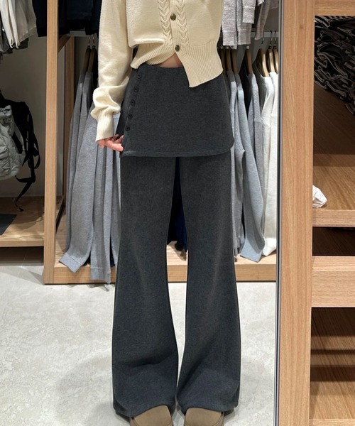 ampm（エーエムピーエム）の「スカートレイヤードワイドパンツ（その他パンツ・レディース・グレー/ブラック・S/M）」の18枚目の写真