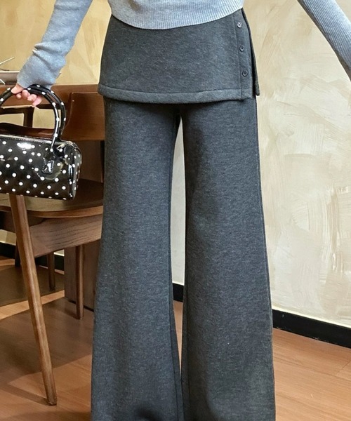 ampm（エーエムピーエム）の「スカートレイヤードワイドパンツ（その他パンツ・レディース・グレー/ブラック・S/M）」の19枚目の写真