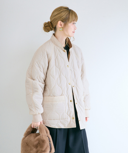 B.C STOCK（ベーセーストック）の「《追加4》ウォッシャブル / キルティングリバーシブルブルゾン（その他アウター・レディース・ブラック/カーキ/アイボリー・FREE）」の10枚目の写真