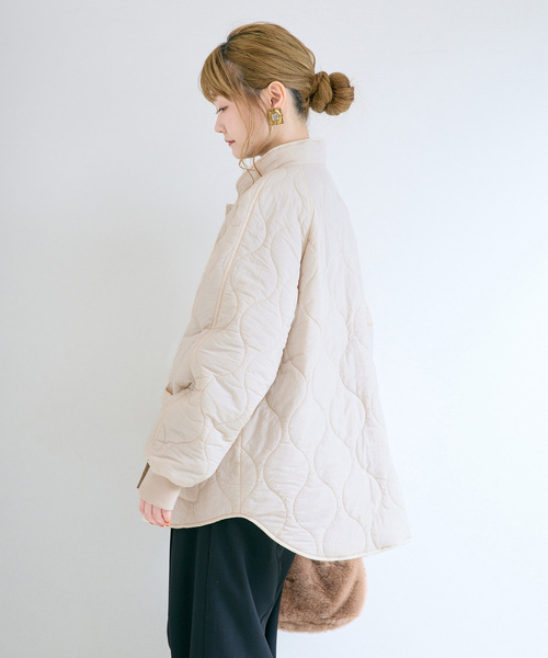 B.C STOCK（ベーセーストック）の「《追加4》ウォッシャブル / キルティングリバーシブルブルゾン（その他アウター・レディース・ブラック/カーキ/アイボリー・FREE）」の11枚目の写真
