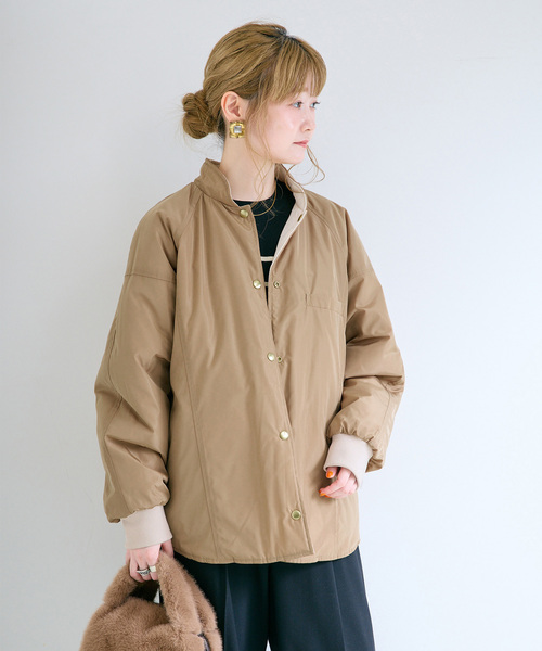 B.C STOCK（ベーセーストック）の「《追加4》ウォッシャブル / キルティングリバーシブルブルゾン（その他アウター・レディース・ブラック/カーキ/アイボリー・FREE）」の16枚目の写真