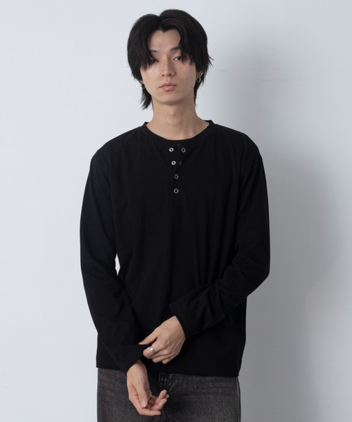 LUCY(ルーシー)の「LUCY/【26年秋冬新作】リングドットヘンリーネックリブT(LS)(Tシャツ/カットソー・メンズ・ブラック/オフホワイト/チャコール・MEDIUM/LARGE)」の5枚目の写真