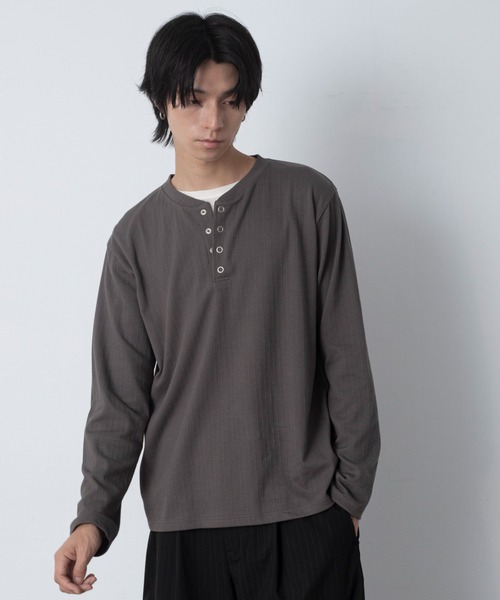 LUCY(ルーシー)の「LUCY/【26年秋冬新作】リングドットヘンリーネックリブT(LS)(Tシャツ/カットソー・メンズ・ブラック/オフホワイト/チャコール・MEDIUM/LARGE)」の12枚目の写真