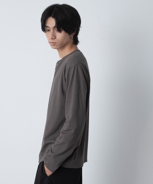 LUCY(ルーシー)の「LUCY/【26年秋冬新作】リングドットヘンリーネックリブT(LS)(Tシャツ/カットソー・メンズ・ブラック/オフホワイト/チャコール・MEDIUM/LARGE)」の13枚目の写真