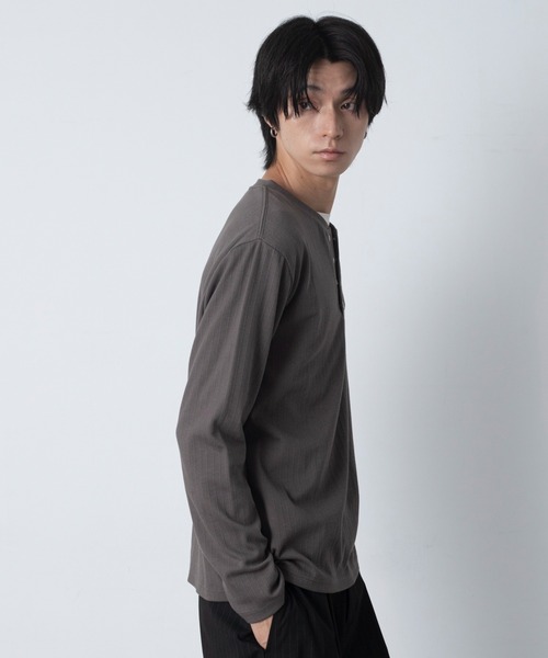 LUCY(ルーシー)の「LUCY/【26年秋冬新作】リングドットヘンリーネックリブT(LS)(Tシャツ/カットソー・メンズ・ブラック/オフホワイト/チャコール・MEDIUM/LARGE)」の14枚目の写真