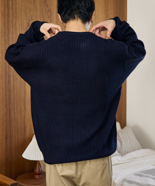 U.S. POLO ASSN.(ユーエスポロアッスン)の「U.S. POLO ASSN. × PUBLUX/ユーエスポロアッスン 別注 ワンポイント 刺繍 畦編み クルーネック ニット プルオーバー 限定展開(ニット/セーター・メンズ・グレー/ブラック/ネイビー/サックスブルー・LARGE/MEDIUM/SMALL)」の22枚目の写真