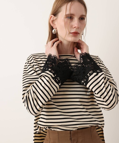 allureville(アルアバイル)の「【Oggi.jp掲載】レースカフバスクプルオーバー(Tシャツ/カットソー・レディース・オフホワイト/ホワイト系その他/ブラック系その他・2)」の12枚目の写真
