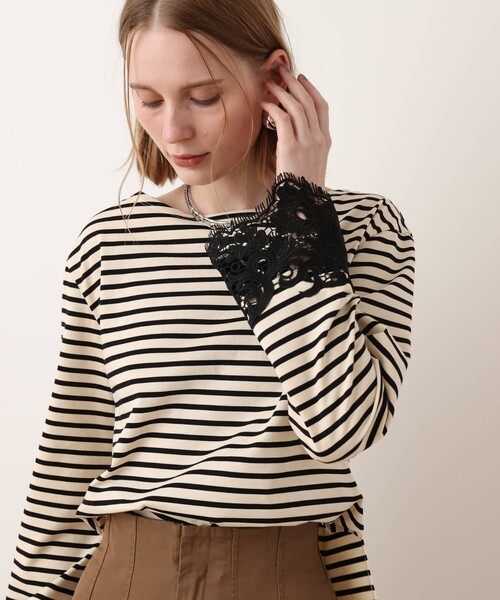 allureville(アルアバイル)の「【Oggi.jp掲載】レースカフバスクプルオーバー(Tシャツ/カットソー・レディース・オフホワイト/ホワイト系その他/ブラック系その他・2)」の14枚目の写真