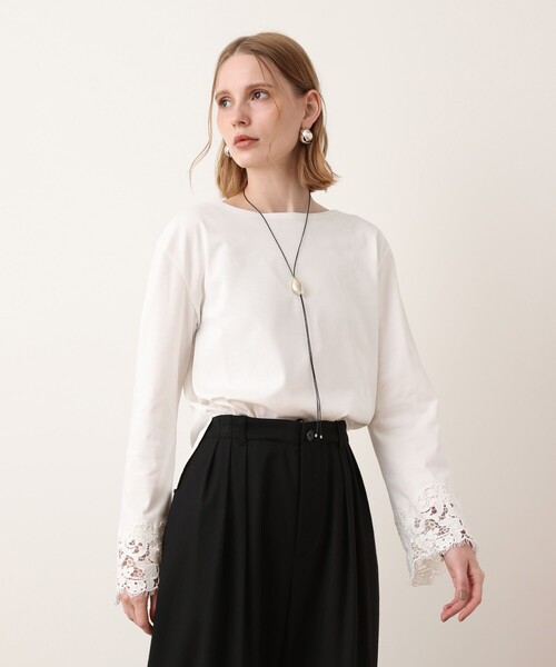 allureville(アルアバイル)の「【Oggi.jp掲載】レースカフバスクプルオーバー(Tシャツ/カットソー・レディース・オフホワイト/ホワイト系その他/ブラック系その他・2)」の10枚目の写真