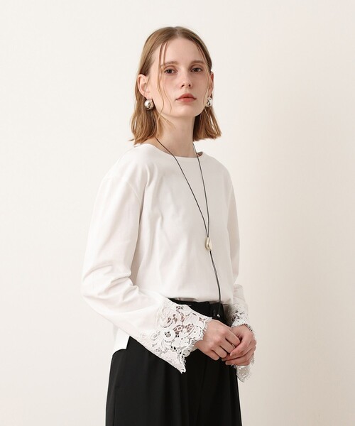 allureville(アルアバイル)の「【Oggi.jp掲載】レースカフバスクプルオーバー(Tシャツ/カットソー・レディース・オフホワイト/ホワイト系その他/ブラック系その他・2)」の11枚目の写真
