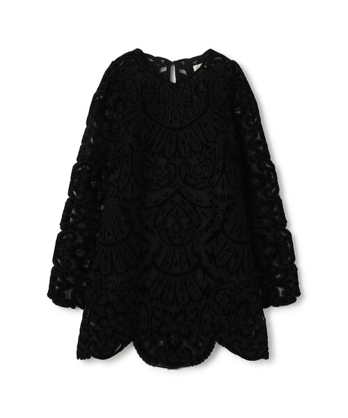 sea new york(シーニューヨーク)の「Sea New York DANA EMBROIDERY VELVET ベルベット ミニドレス(ワンピース・レディース・ブラック・0)」の1枚目の写真