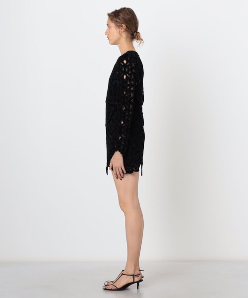 sea new york(シーニューヨーク)の「Sea New York DANA EMBROIDERY VELVET ベルベット ミニドレス(ワンピース・レディース・ブラック・0)」の3枚目の写真